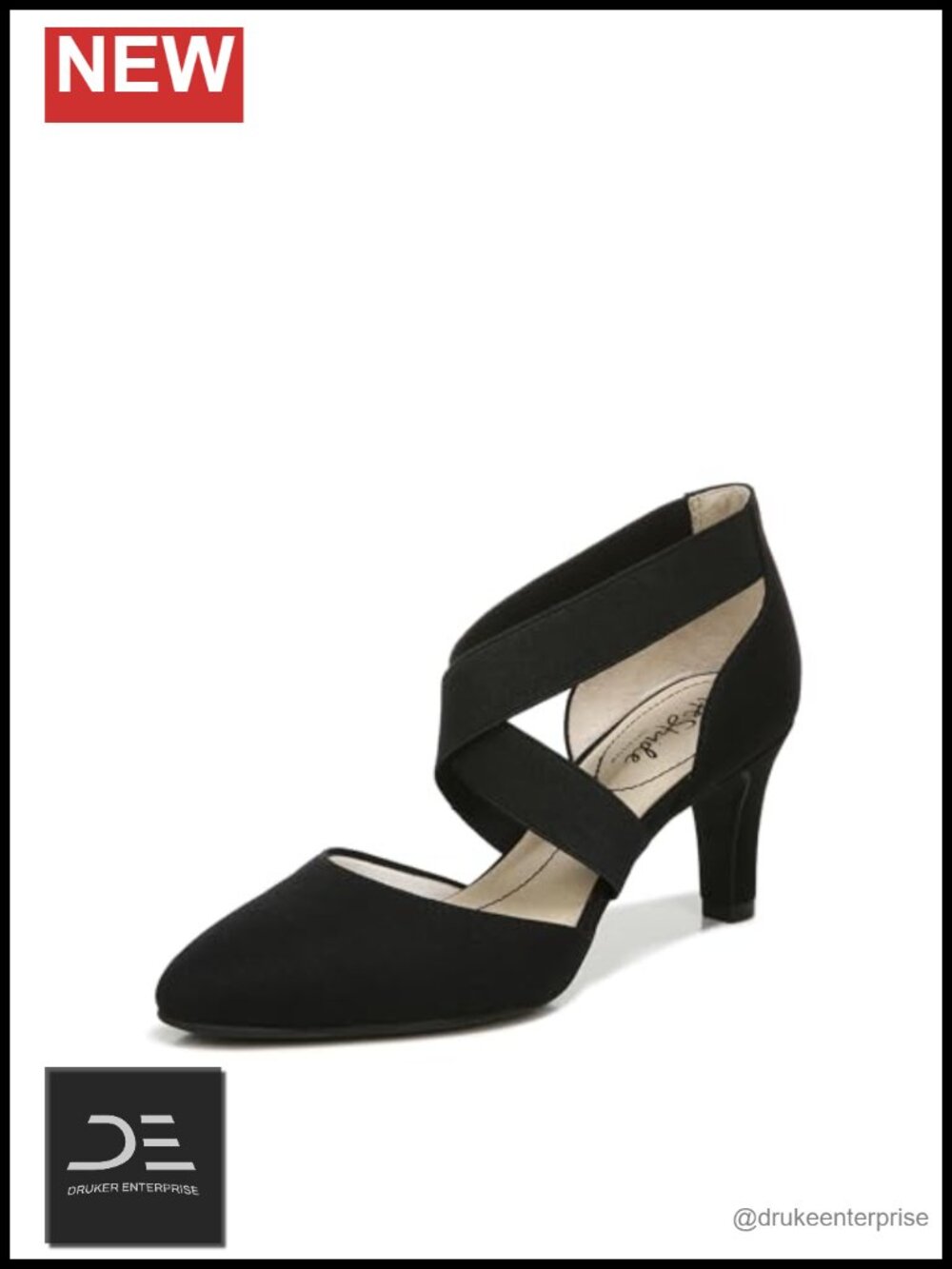 Women's Faux Leather Almond Toe Pump, 2.75" Heel, Cushioned Comfort
